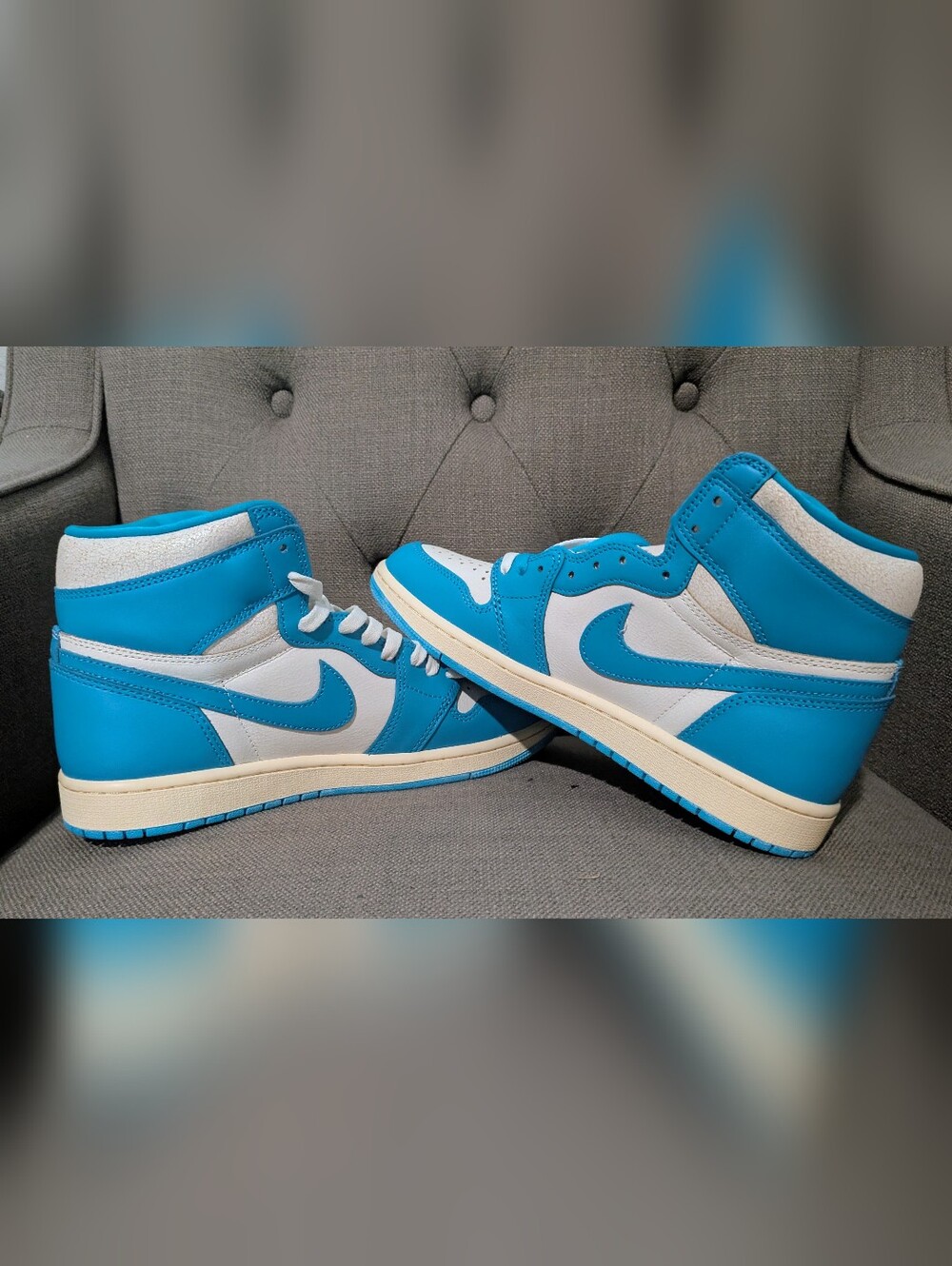 Nike Jordan One, Retro High, OG UNC Reimagined Sneakers - Mens Size 9